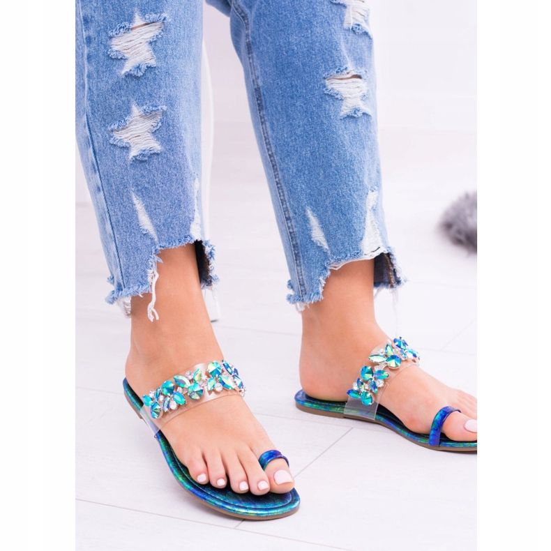 Lu Boo Elegant Bensin Tofflor Paljetter Tanut mångfärgad 2