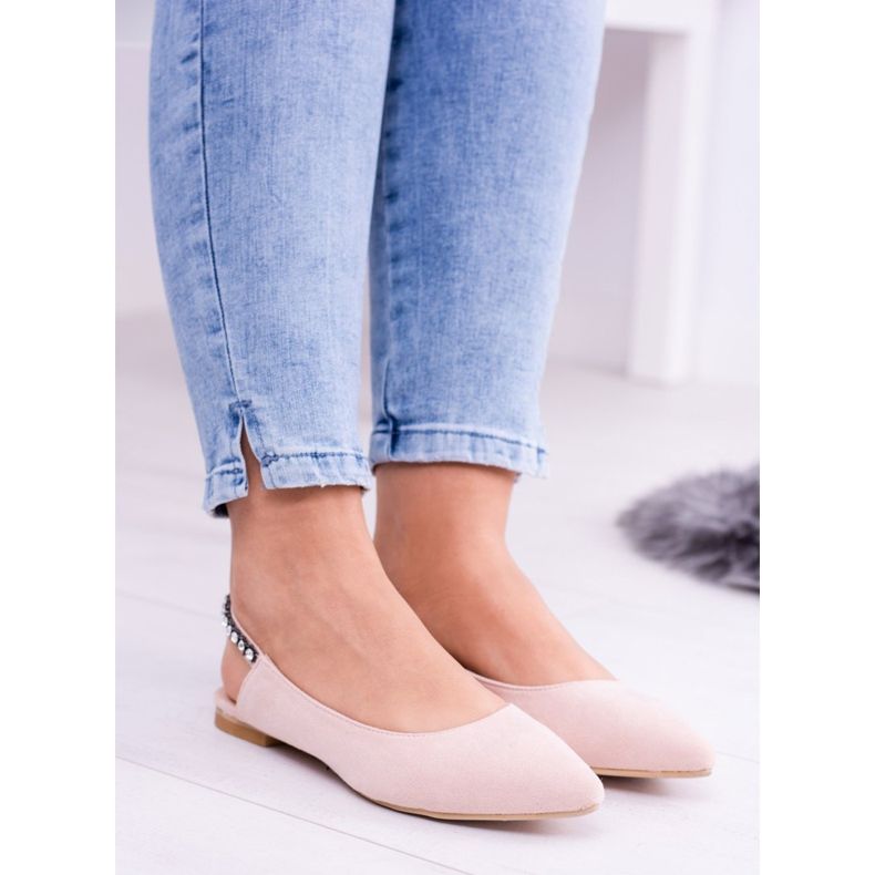 Lu Boo rosa mockaballerinor i Spitz Rhinestones Macron 1