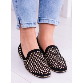 Lu Boo Black Openwork Ballerinas Lordsy Brads Carmar svart 1