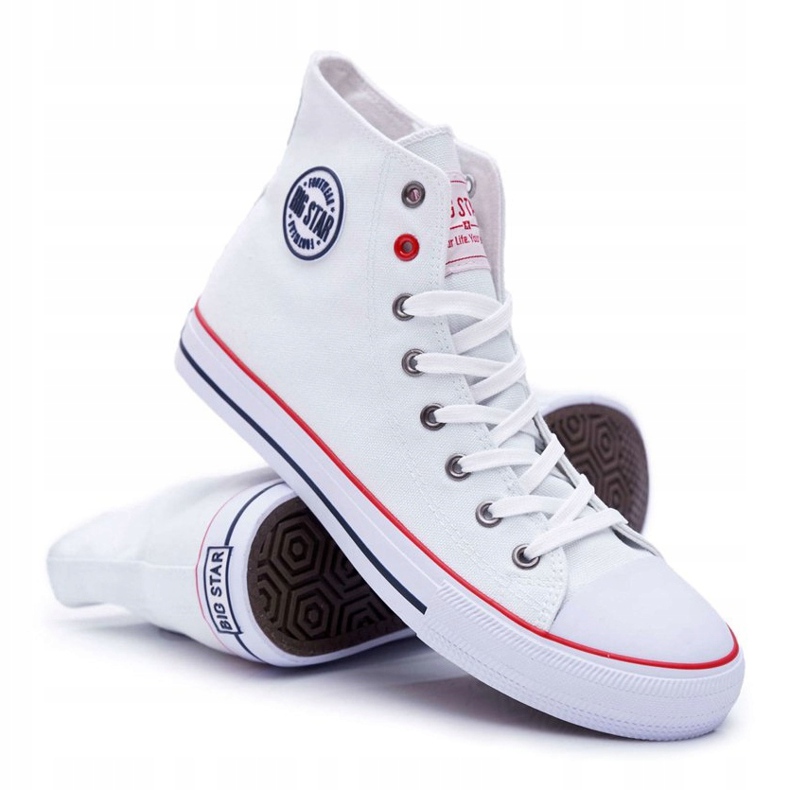 Big Star High män vita sneakers T174106 1