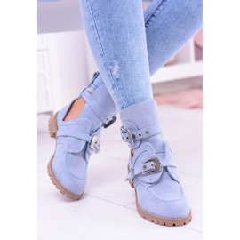 Lu Boo Blue Suede Cut Out Ankle Boots Rock Girl blå 1