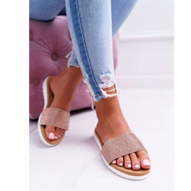 Lu Boo Sandaler med paljetter Sandaler Champagnegodis rosa 1