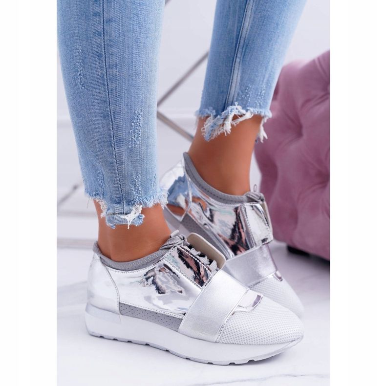 Lu Boo Silver Sportskor Dam Madoni grå 2