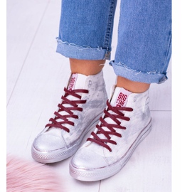 Big Star High White Silver Plated Sneakers BB274016 vit 2