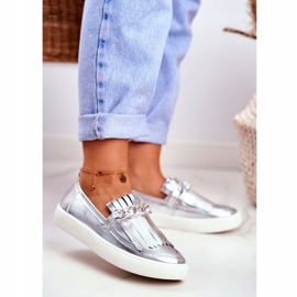 Dam Sneakers Slip On Lu Boo Speglade Loafers Med Nefrette Fransar grå 1