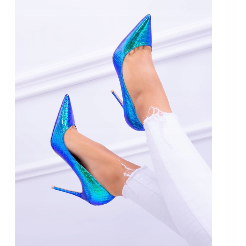 Kvinnors höga klackar Lu Boo Spitz Green Gasoline Glam mångfärgad grön 2