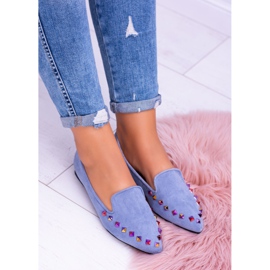 Lu Boo Blue Lords Iridescent Jets Suede Spike blå 2