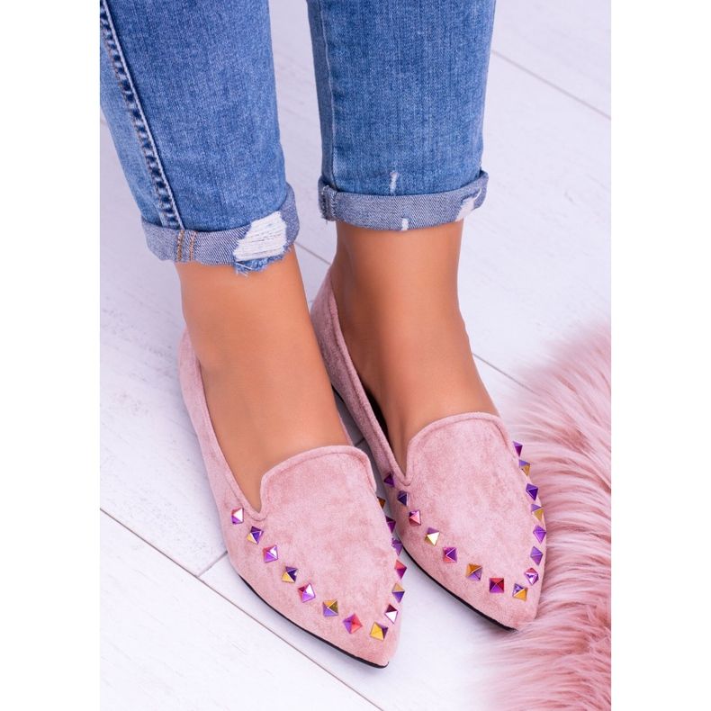 Lu Boo Pink Lords Iridescent Jets Suede Spike rosa 2