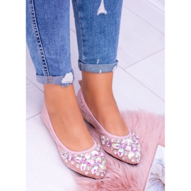 Lu Boo rosa mockaballerinor på elastiska stenar till och med 2