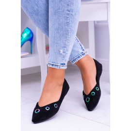 Lu Boo Black Ballerina In Spitz Gasoline Eyelets Octavia svart 1