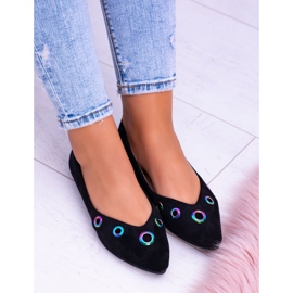 Lu Boo Black Ballerina In Spitz Gasoline Eyelets Octavia svart 2