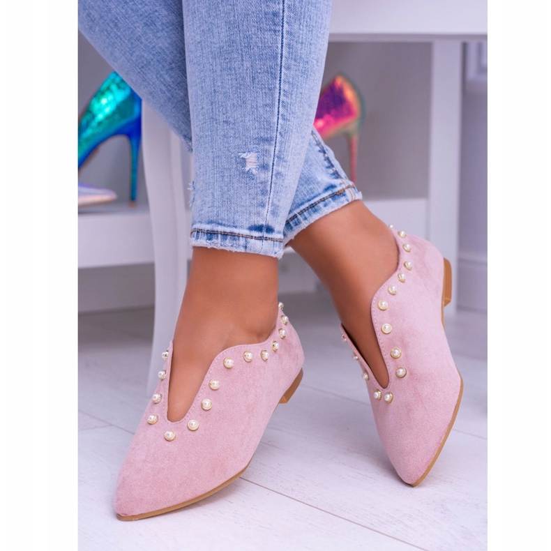 Lu Boo Pink Brogues With Cutouts Pärlor Merseo rosa 1