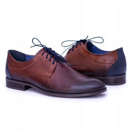 Nikopol bruna läder Brogues skor för män traditionella 6