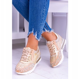 Gyllene kvinnors sportskor med paljetter Lu Boo Infinitiale 1