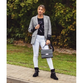 Lu Boo Black Damstövlar Zipper Paljetter Rafell svart 1