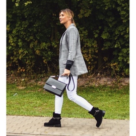 Lu Boo Black Damstövlar Zipper Paljetter Rafell svart 2