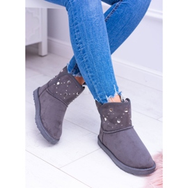 BUGO Kvinnors gråa varma snöstövlar Mocka Biggy 2