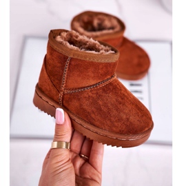 FRROCK Varma barn ungdoms snö stövlar Khaki Gooby brun 2