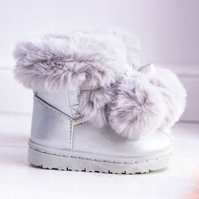 FRROCK Szare Warmed Children's Youth Snow Boots Roofy grå 2