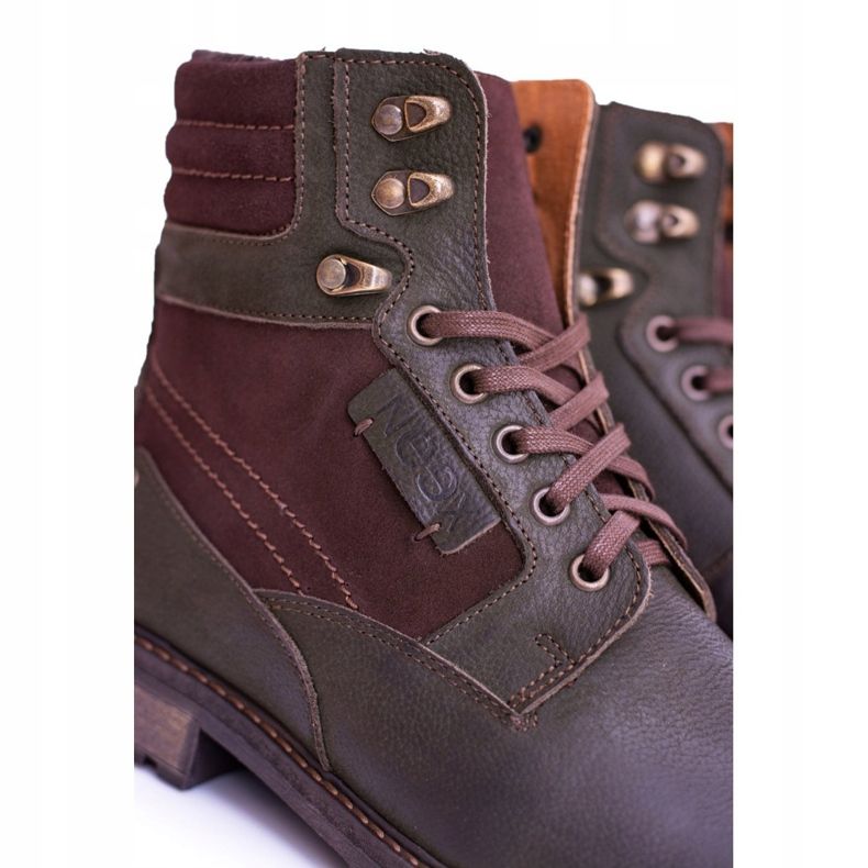 Neex Olivläder Mäns varma stövlar Grigor brun grön 2