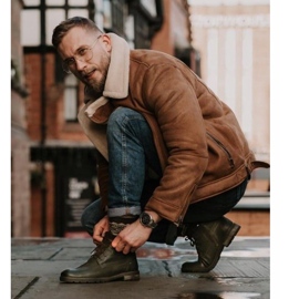 Neex Olivläder Mäns varma stövlar Kobe grön 1