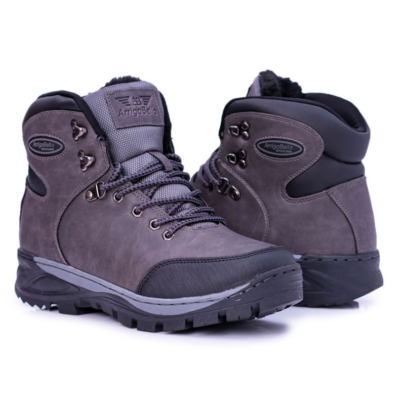 Ax Boxing Hör herrvandringsskor varma med päls grå 1