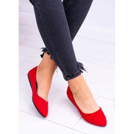 PS1 Röda damballerinor i mocka Dermeno 2