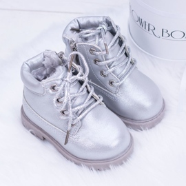 FRROCK Barns silverisolerade Trappers Dexter -stövlar silver- 2