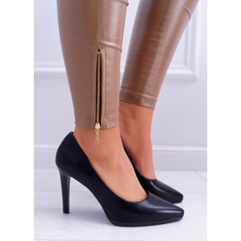 Dampumps Stilettor Sergio Leone Matt Svart Misawu 1