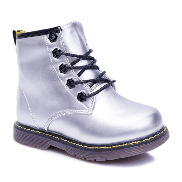 Barnskor uppvärmda med pälsfångare Silver Debi grå 1