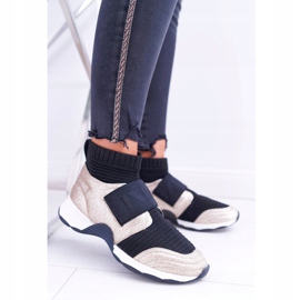 Kvinnors sportskor Lu Boo med en socka guld Glitter Phantom svart mångfärgad 2