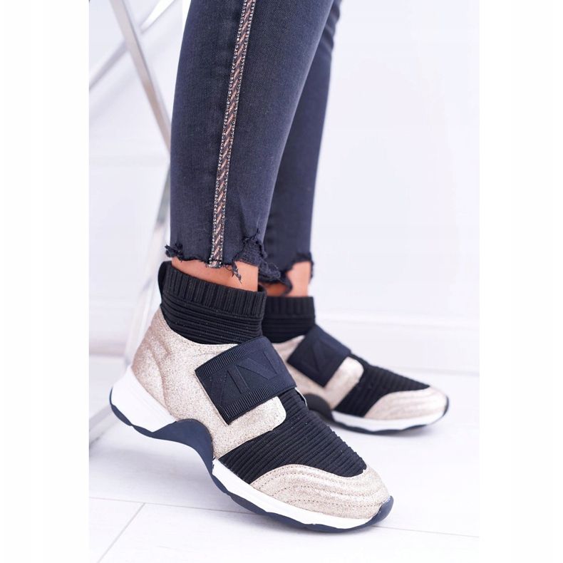 Kvinnors sportskor Lu Boo med en socka guld Glitter Phantom svart mångfärgad 2