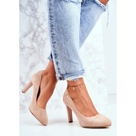 Dampumps på hälen mocka Beige Sergio Leone Campbell 1