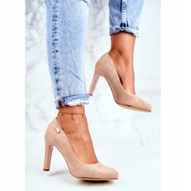 Dampumps på hälen mocka Beige Sergio Leone Campbell 2