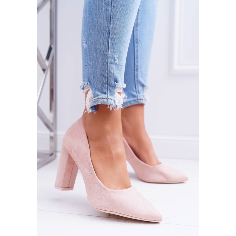 SEA Kvinnors pumpar på en hälmocka rosa jordgubbe 1