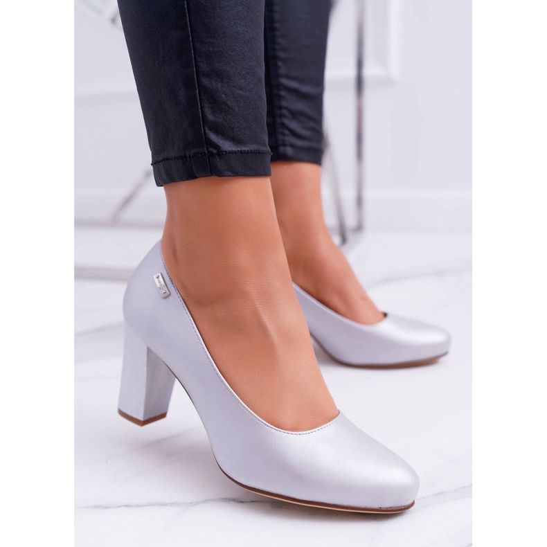 Dampumps Sergio Leone PB130 Silver Pearl Amber grå 2