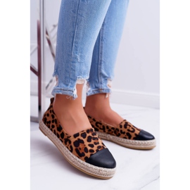 NFR Kvinnors Espadrilles Leopard Flaty brun 1