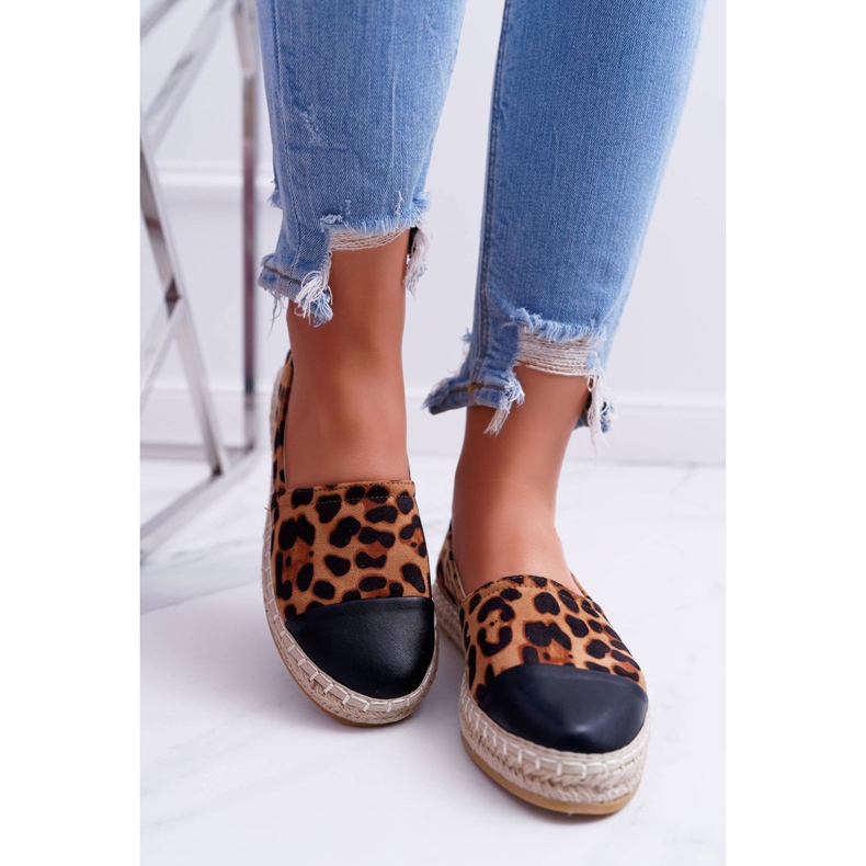 NFR Kvinnors Espadrilles Leopard Flaty brun 2