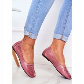 Kvinnors Ballerinor Maciejka Läder Rosa 03497-15 2