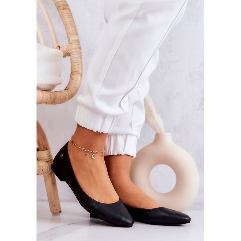 Maciejka Leather Black Ballerinas för kvinnor 04100 svart 1