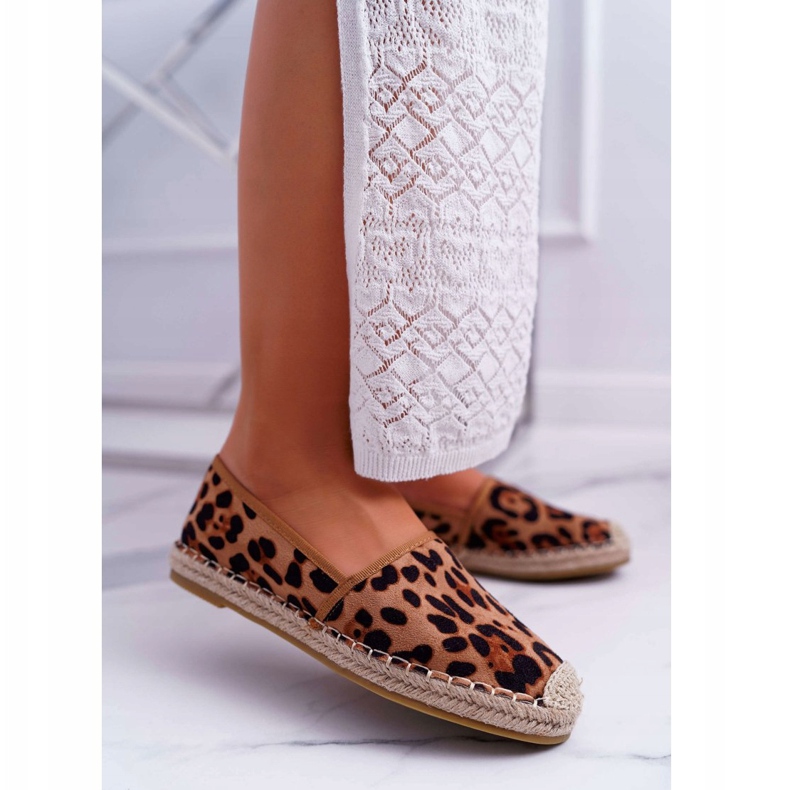 NFR Kvinnors Espadrilles mocka läder Leopard Jungle brun 1