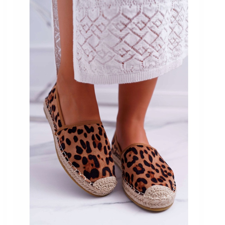 NFR Kvinnors Espadrilles mocka läder Leopard Jungle brun 2