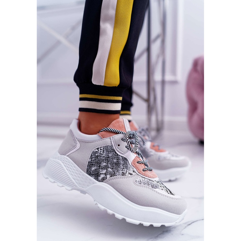 NFR Kvinnors sportskor Hög sula rosa Snake Skin Chillout grå 1