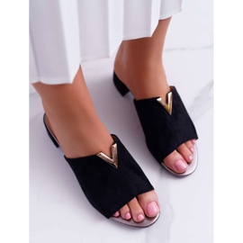 Vinceza Kvinnors klassiska eleganta tofflor på svart Demea -block 2