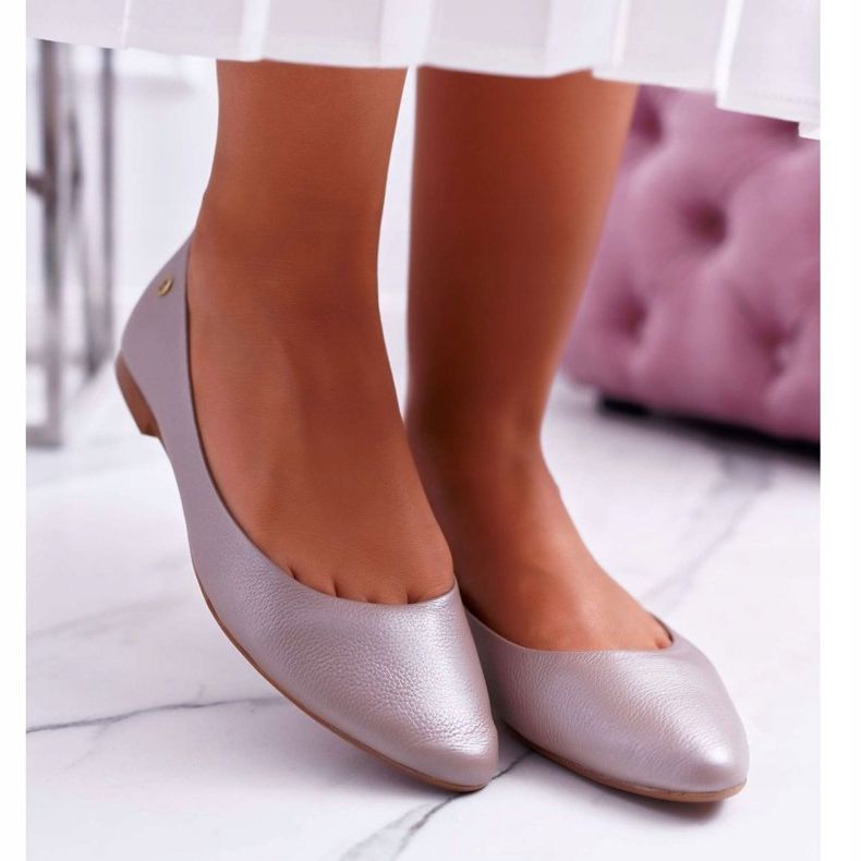 Kvinnors Ballerinor Maciejka Läder Beige 04100 2