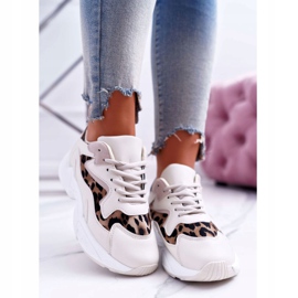 FJ1 Sportskor Dam Beige Leopard Mezeno vit brun 2