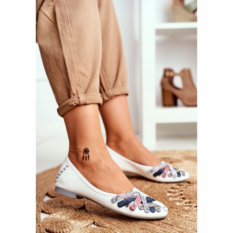 Kvinnors Ballerinor Maciejka Läder Vit 01358 2