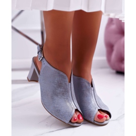 Kvinnors sandaler på högklackad Sergio Leone SK800 grå fanfara 2