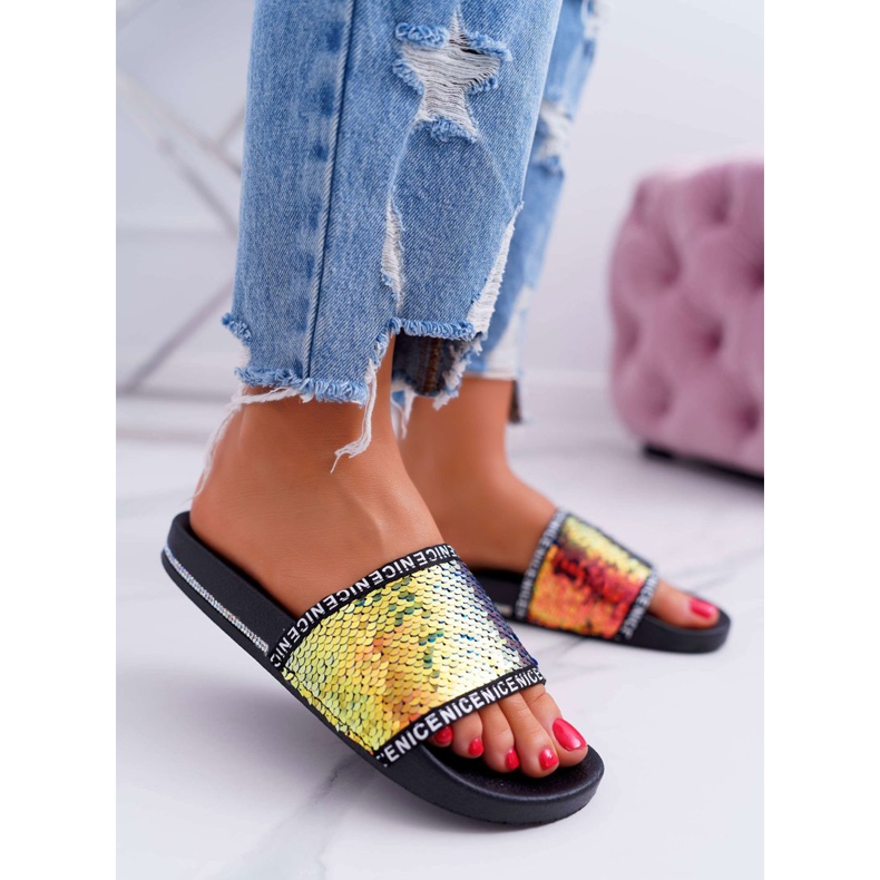 SEA Dam Tofflor Gold Iridescent Nice gyllene 2