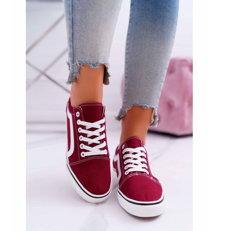NEWS Dam Sneakers Burgundy Bestro röd 2
